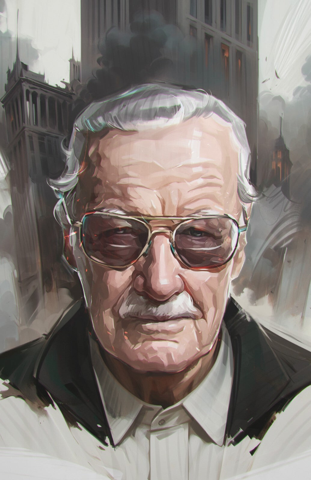 TRIBUTE: STAN LEE VIKTOR MILLER GAUSA FOIL VARIANT FANEXPO DALLAS 2025 KNIGHT OF COMICS EXCLUSIVE LTD 50