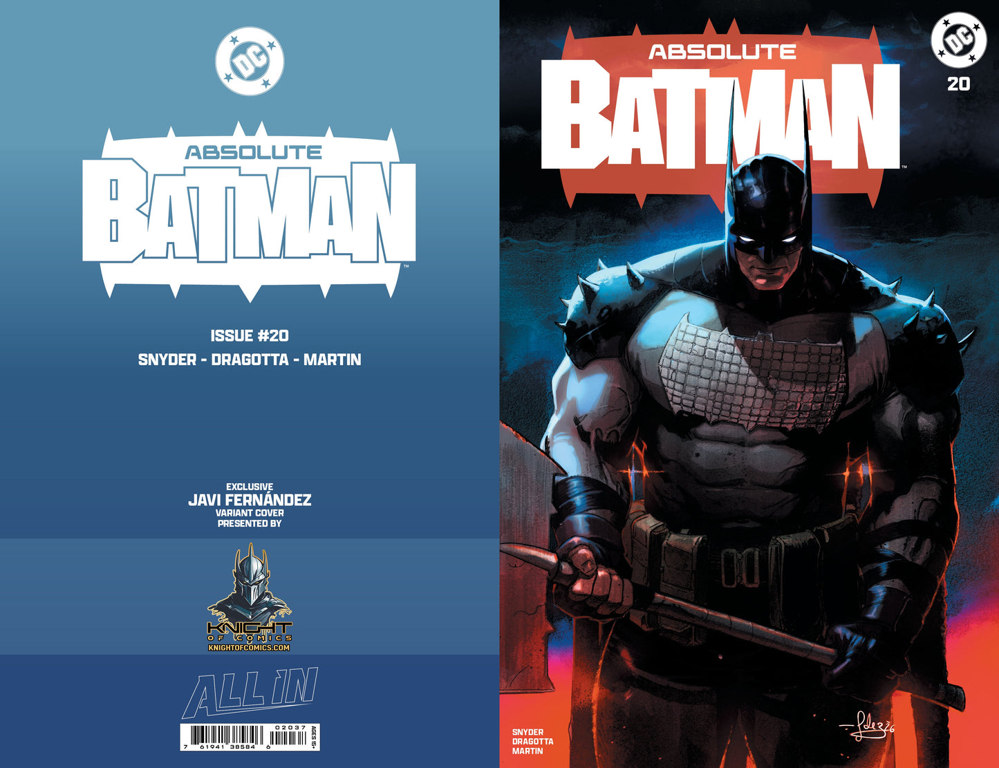 ABSOLUTE BATMAN #20 - JAVIER FERNANDEZ TRADE VARIANT KNIGHT OF COMICS EXCLUSIVE LTD 3000
