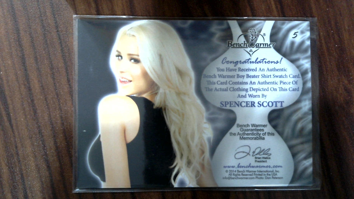 2014 Bench Warmer Boy Beater - Spencer Scott Swatch/Patch Card