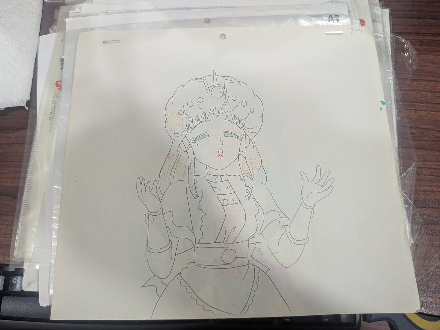 Time Travel Tondekeman! Princess Shalala ~ Anime Cel B4 w/ Background & Genga