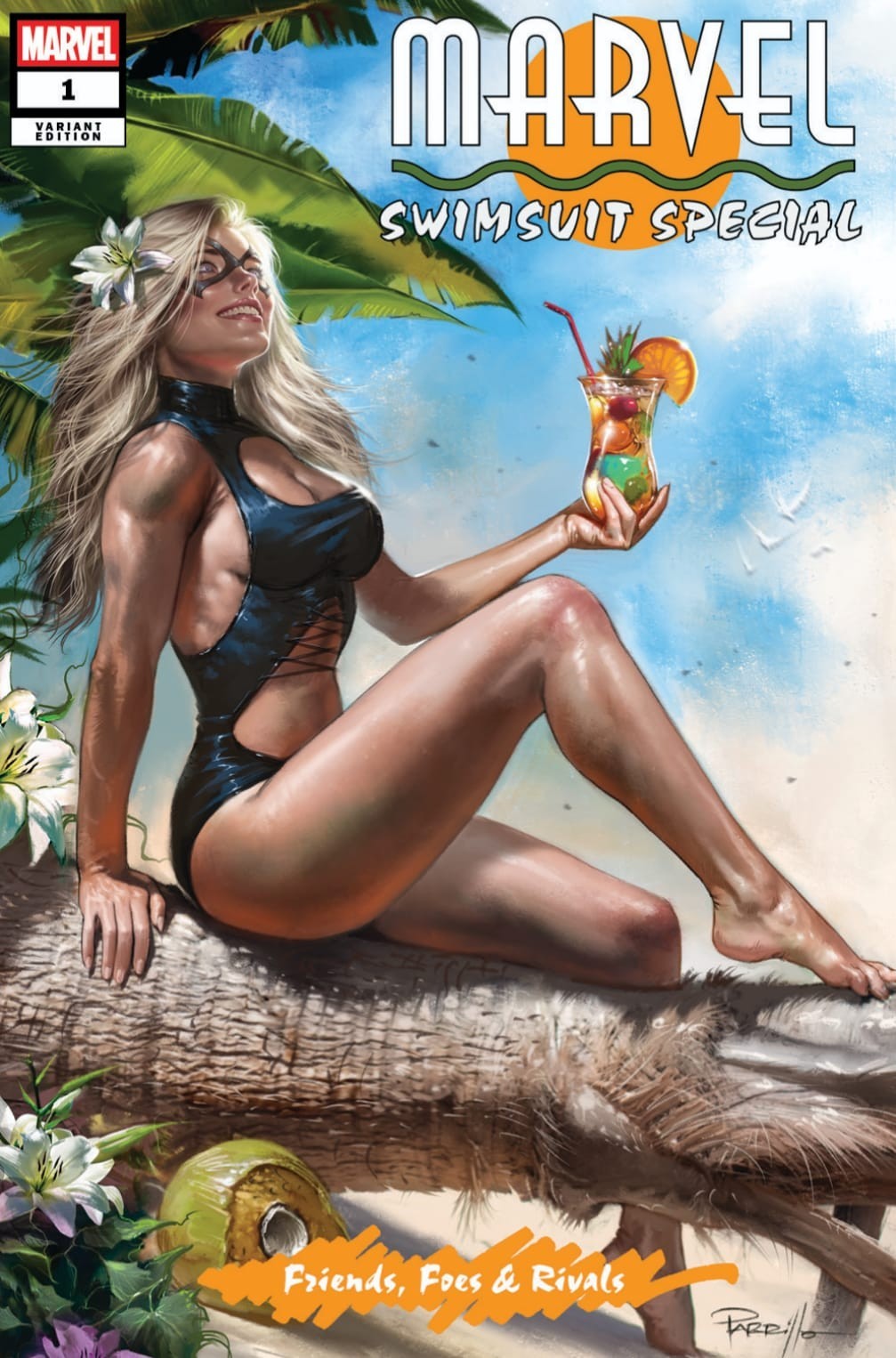 MARVEL SWIMSUIT SPECIAL FRIENDS FOES RIVALS 1 LUCIO PARRILLO TRADE VARIANT SDCC KNIGHT OF COMICS EXCLUSIVE LTD 3000