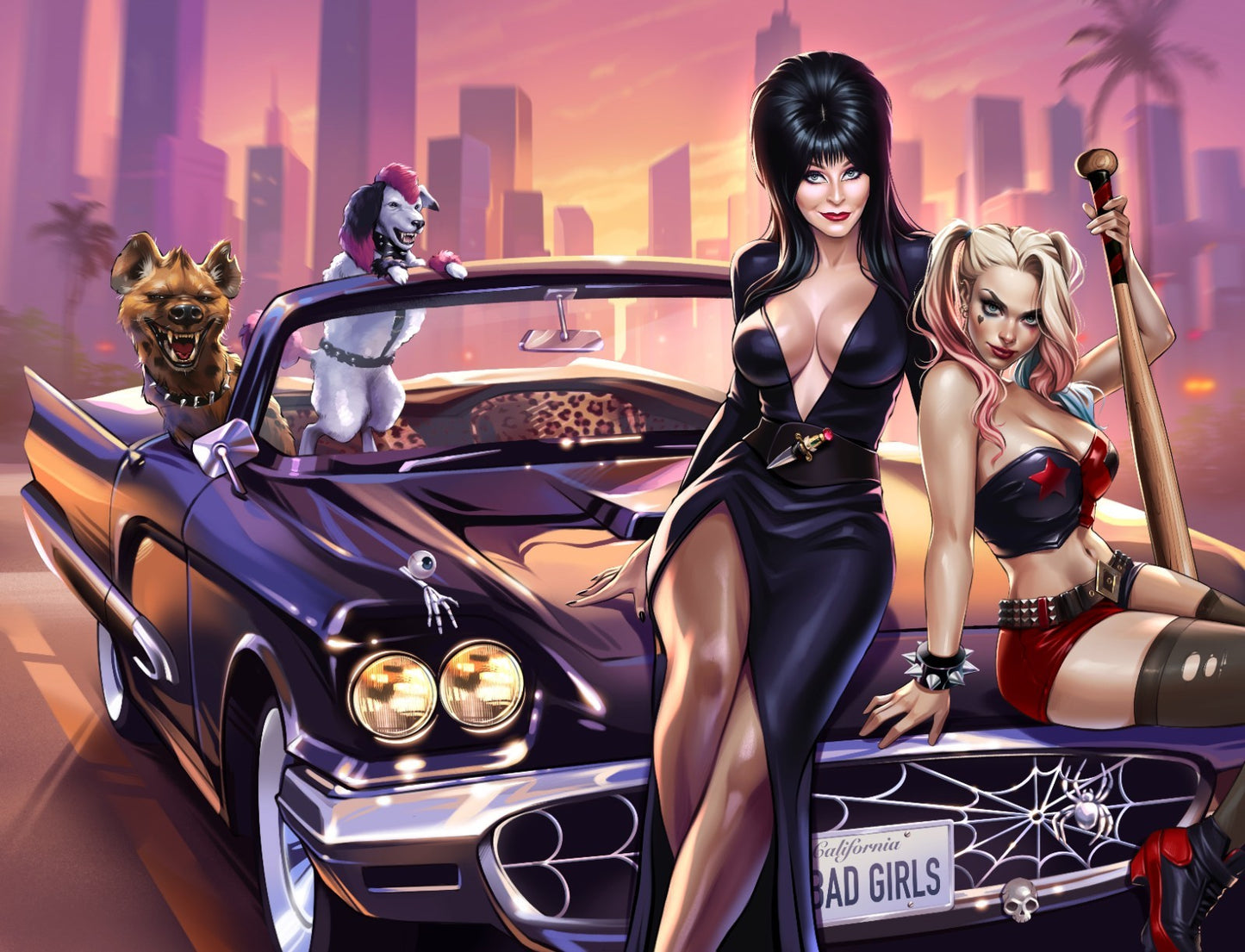 HARLEY QUINN X ELVIRA #1 - KATYA SINYUKHINA COVER A WRAPAROUND NYCC 2025 KNIGHT OF COMICS EXCLUSIVE LTD 500