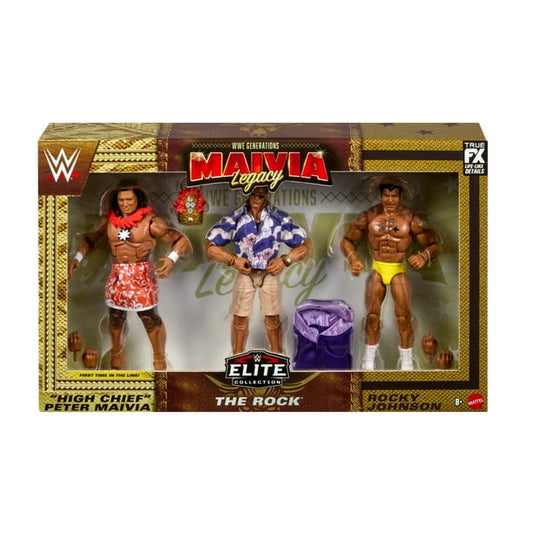 WWE Elite - The Maivia Legacy - The Rock, Rocky Johnson, High Chief Maivia