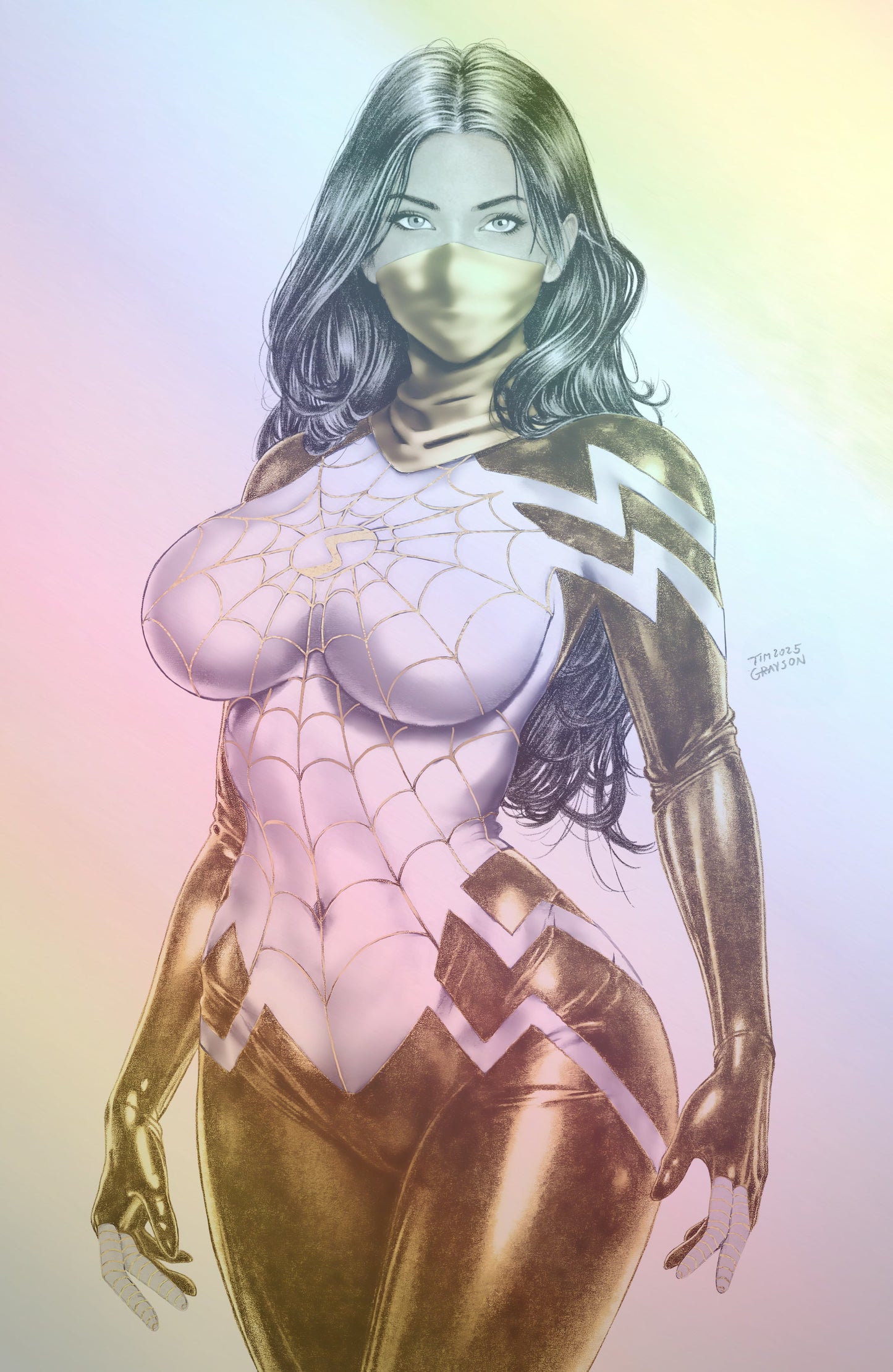 WAIFU CHRONICLES #1 - GHOST SPIDER COSPLAY - TIM GRAYSON COVER B FOIL KNIGHT OF COMICS EXCLUSIVE LTD 10