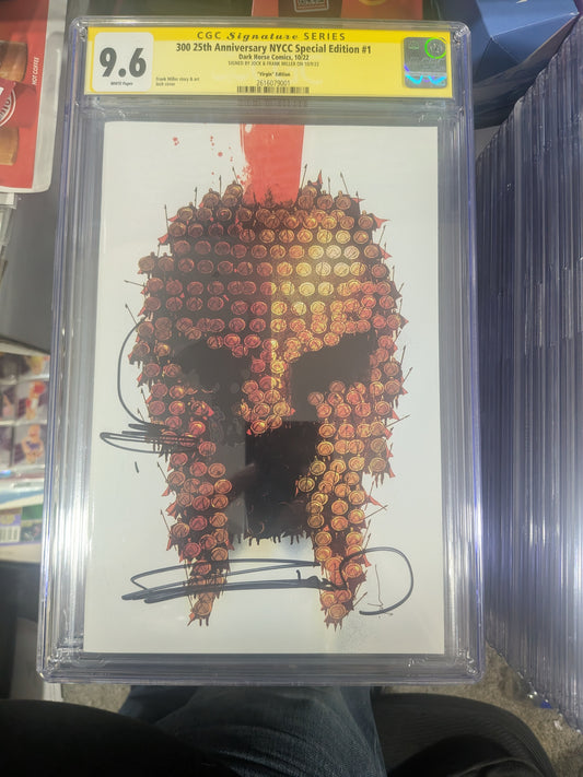 300 #1 - 25th Anniversary NYCC Special Edition Virgin Variant - Signed by Jock and Frank Miller - CGC 9.6