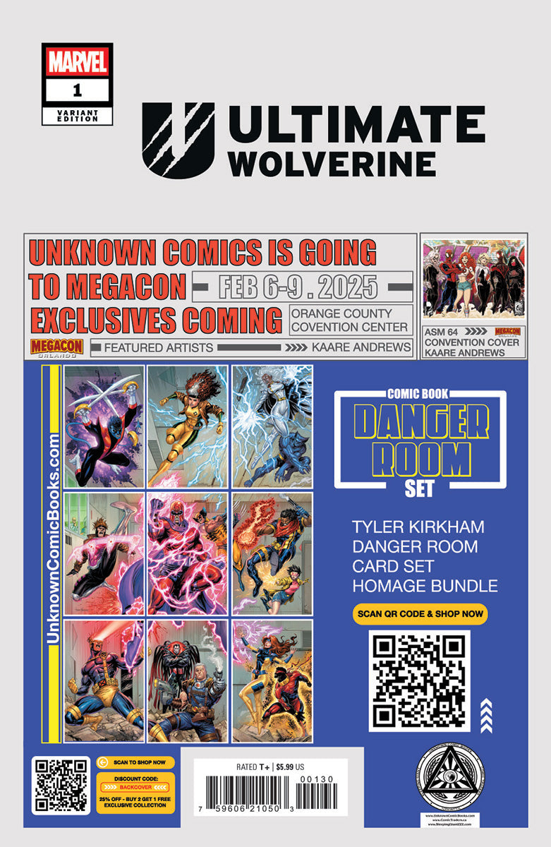 Ultimate Wolverine #1 Tyler Kirkham MEGACON 2025 Exclusive Virgin PREMIUM BATTLE DAMAGED Var (01/15/2025)