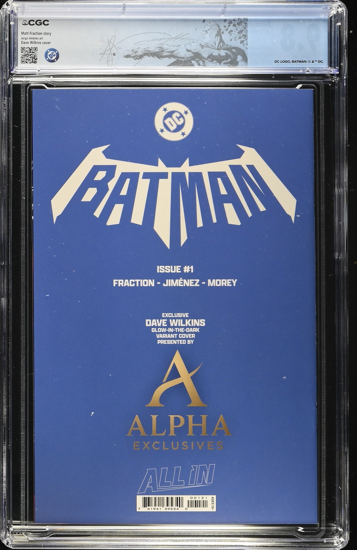 Batman #1 Dave Wilkins NYCC Glow-in-the-Dark Variant CGC 9.8