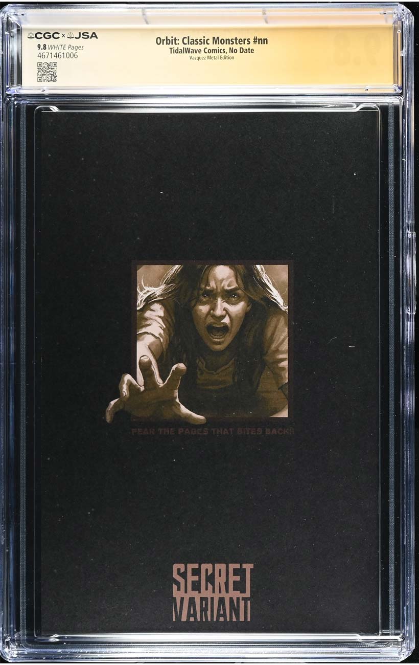 Classic Monsters #1 CGC 9.8 GTA Secret Metal Bronze Variant Signed Nicotero & Savini #5/5