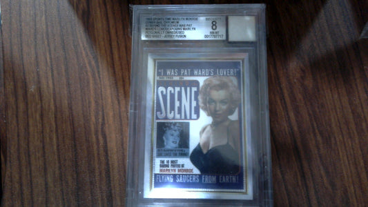 1993 Sports Time Marilyn Monroe Cover Girl Chromium #2 - Owned/Used Bed Sheet - BGS 8