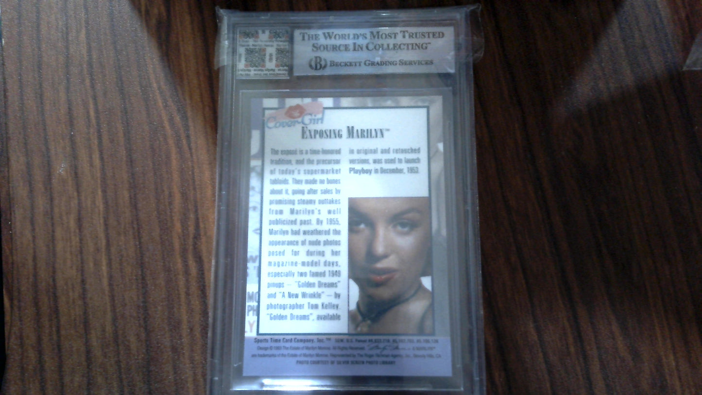 1993 Sports Time Marilyn Monroe Cover Girl Chromium #2 - Owned/Used Bed Sheet - BGS 8