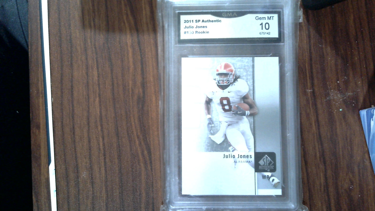 2011 SP Authentic - Julio Jones - #100-  Rookie - GMA 10