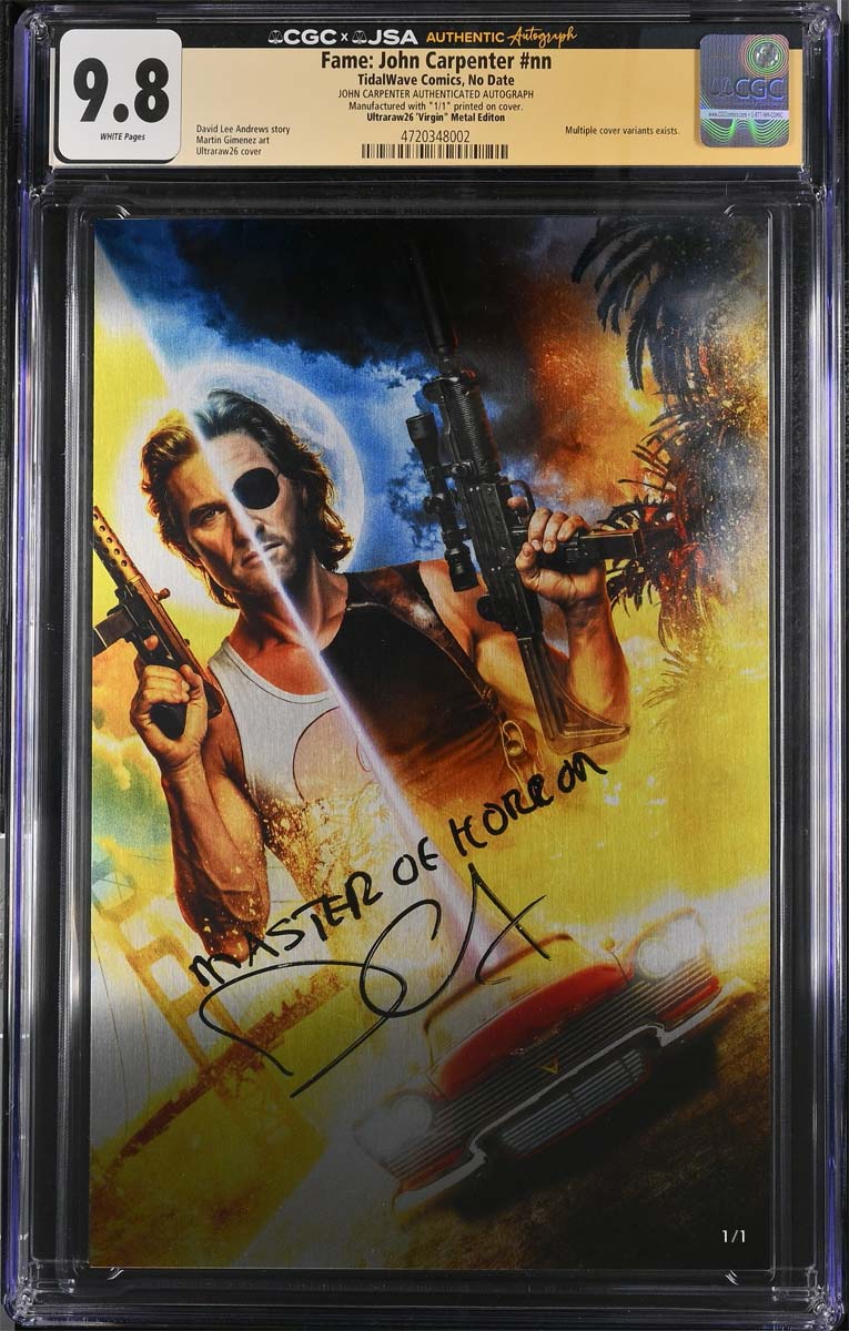 John Carpenter #1 CGC 9.8 Ultraraw26 Secret Metal Variant Signed Carpenter 1 of 1
