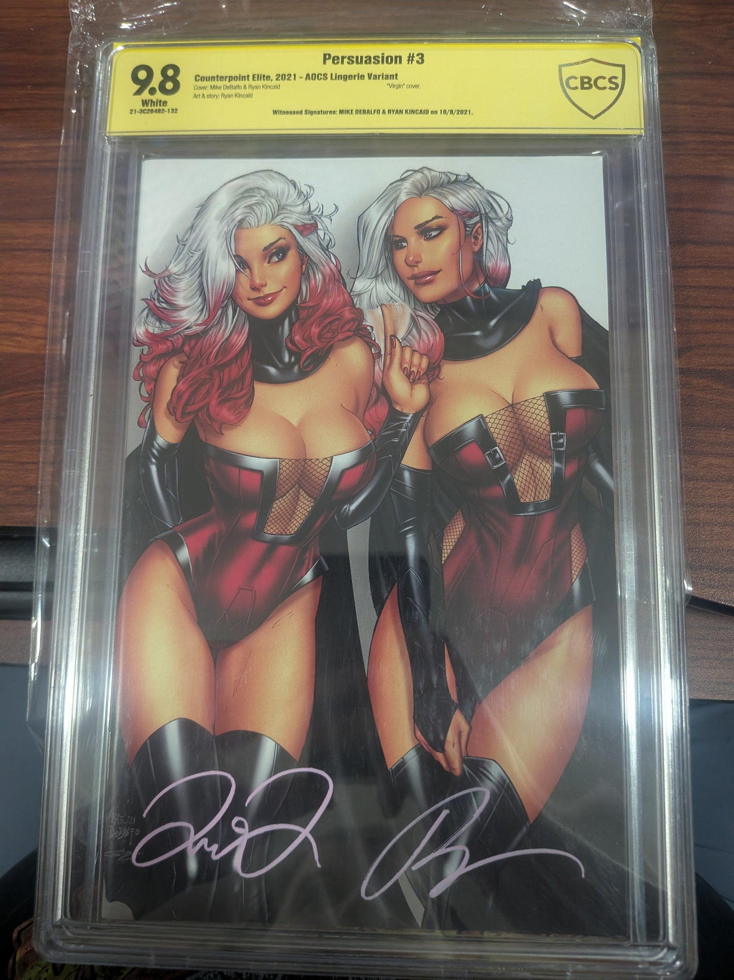 Persuasion #3 - AOCS Lingerie Virgin Variant - Signed by Mike Debalfo and Ryan Kincaid - CBCS 9.8