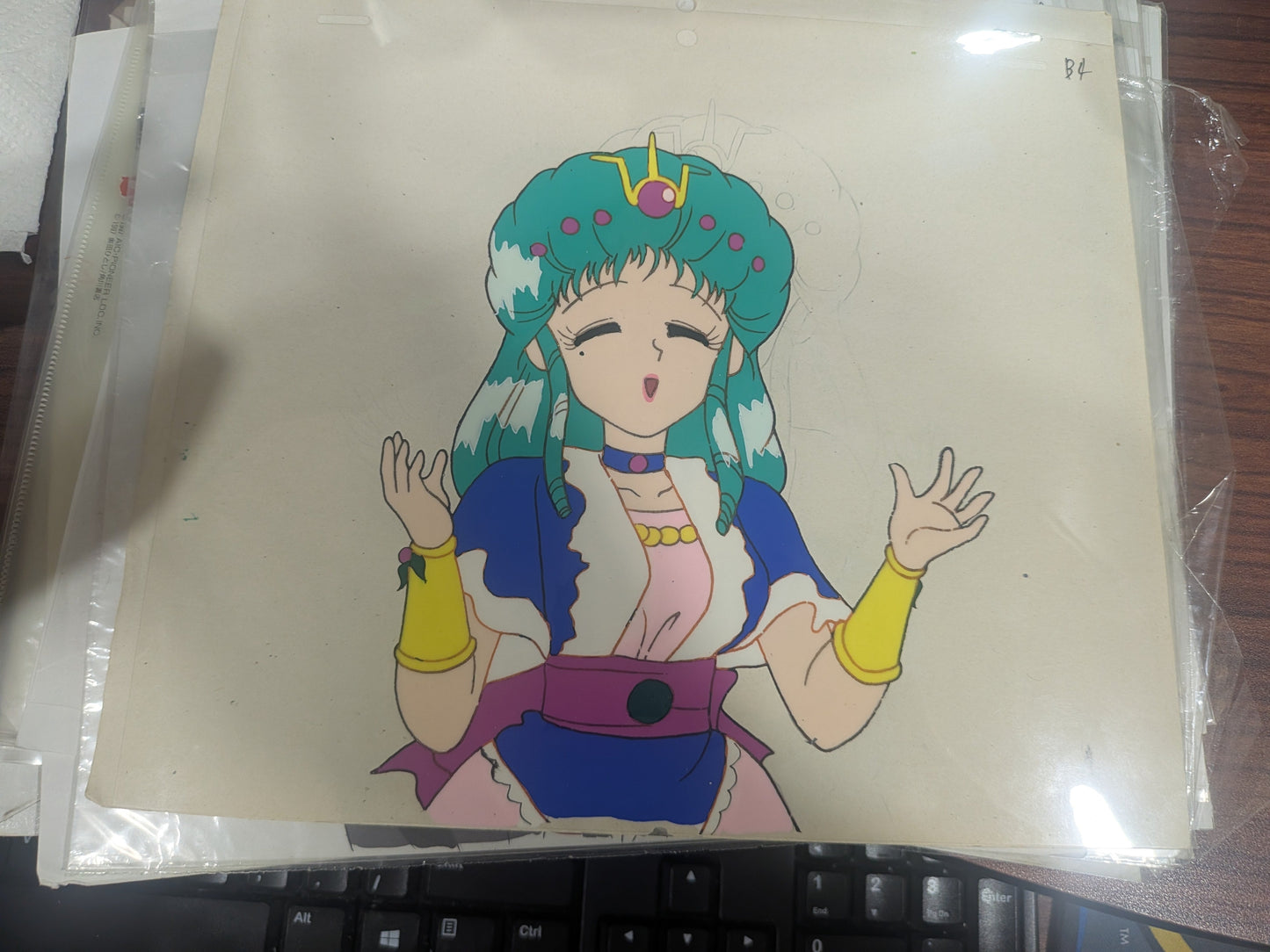 Time Travel Tondekeman! Princess Shalala ~ Anime Cel B4 w/ Background & Genga