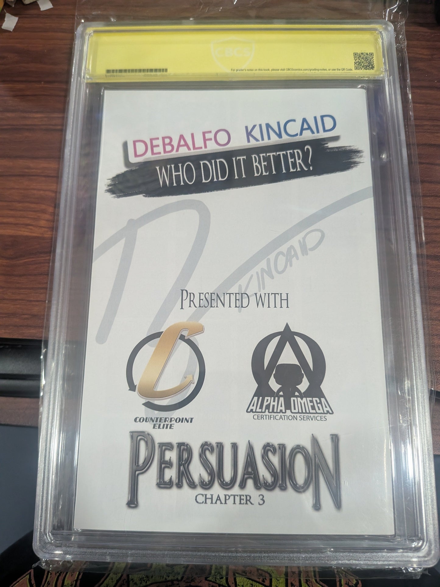 Persuasion #3 - AOCS Lingerie Virgin Variant - Signed by Mike Debalfo and Ryan Kincaid - CBCS 9.8