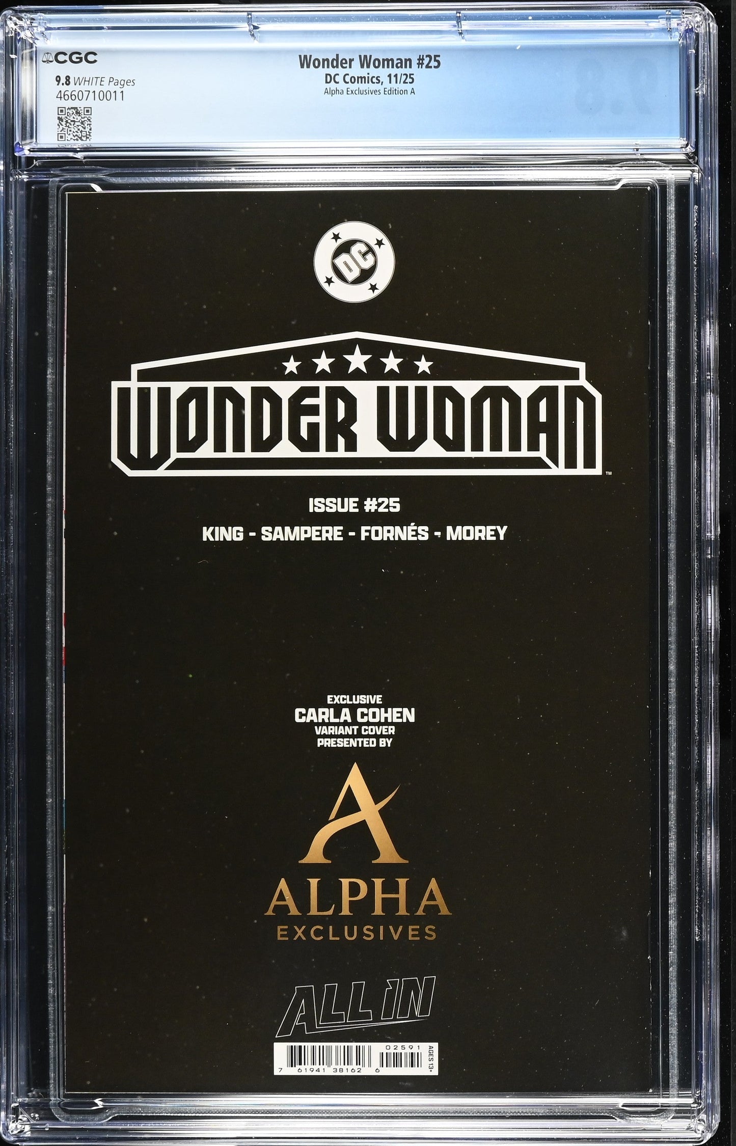 Wonder Woman #25 CGC 9.8 Carla Cohan Trade Variant 1st App Matriarch